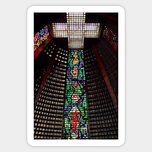 Interior, Roman Catholic Cathedral of Saint Sebastian, Rio de Janeiro, Brazil Sticker